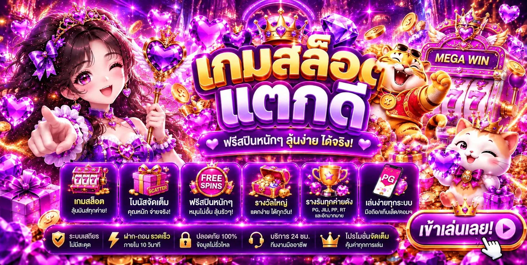 สล็อตออนไลน์ beteasygame พร้อมตัวละคร PG Soft